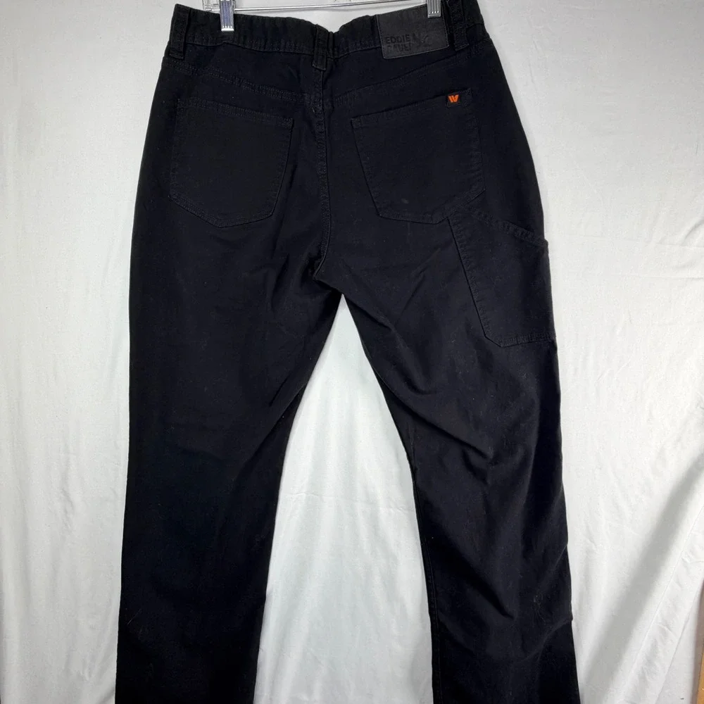 Eddie Bauer Mens Canvas Utility Pants Black Workwear Straight Leg 32x32 1751319